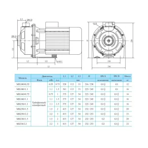 CNP MS 100/1,1 SSC - центробережный поверхностный насос (ЦНП) CNP MS 100/1,1 SSC - центробережный поверхностный насос (ЦНП)